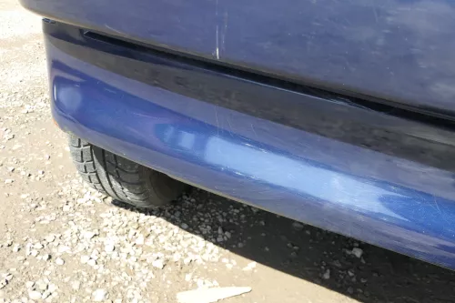 VW Polo 6N Stoßstange hinten nur Oberteil  2-geteilte Heckstoßstange blau LB5N  (167855)