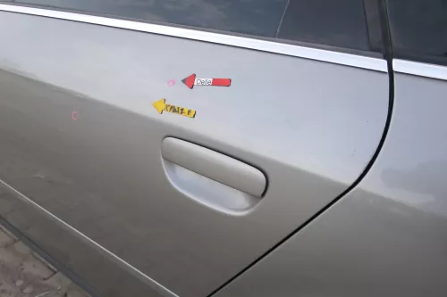 Audi A6 4B C5 Tür Türblatt hinten links grau LY7Q nur Türblatt (167911)