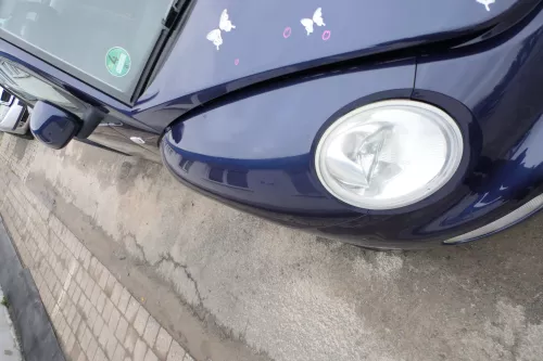 VW New Beetle 9C Kotflügel vorne rechts blau lila LG5T 1C0821104H (168409)
