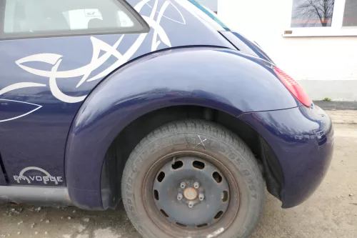 VW New Beetle 9C Kotflügel hinten links blau lila LG5T  1C0821301F 