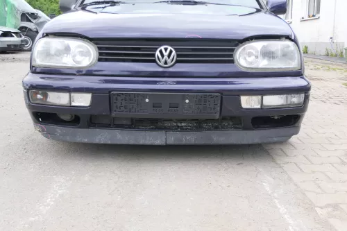 VW Golf 3 auch Cabrio Stoßstange vorne Stoßfänger vorn blau LC5L lackiert (169368)
