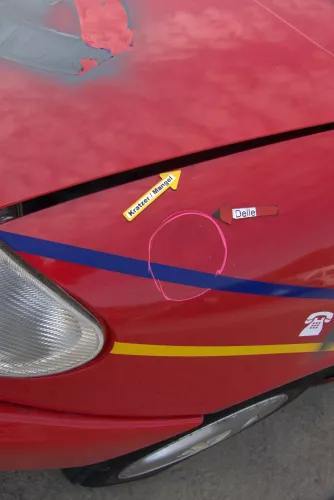VW Sharan 7M Kotflügel links vorne rot bis ca. Ende 1999 passend - Mängel (170298)