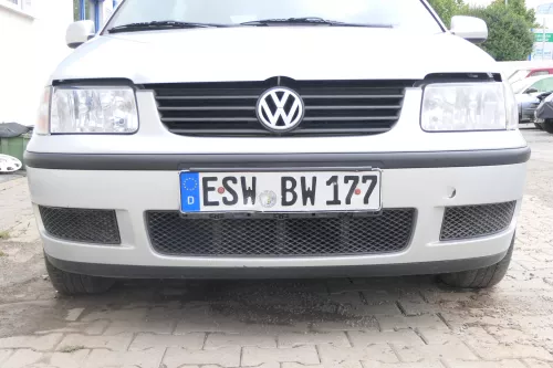 VW Polo 6N2 Stoßstange vorne Frontstoßstange Stoßfänger silber LB7Z + Grill