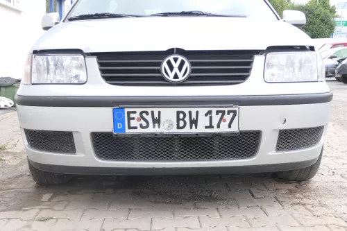 VW Polo 6N2 Stoßstange vorne Frontstoßstange Stoßfänger silber LB7Z + Grill (170481)