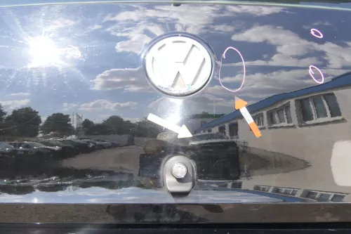 VW Fox 5Z Heckklappe Kofferraumklappe Klappe hinten + Scheibe schwarz L041 (170842)