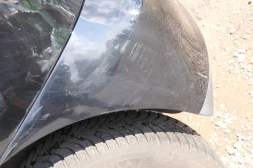 VW Fox 5Z Stoßstange hinten Stoßfänger schwarz L041 uni Heckstoßstange (170843)