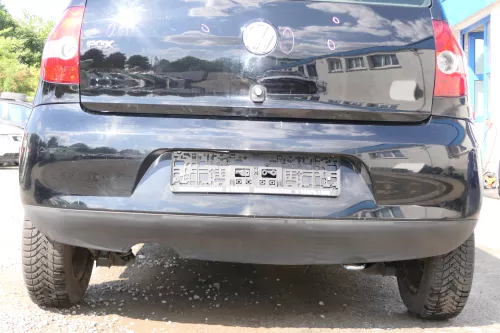 VW Fox 5Z Stoßstange hinten Stoßfänger schwarz L041 uni Heckstoßstange (170843)
