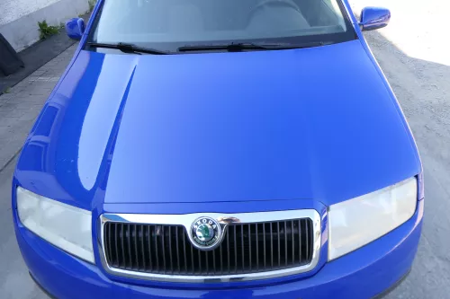 Skoda Fabia 6Y Motorhaube Klappe vorne blau LF5K vorn     (OHNEgrill!) (170896)