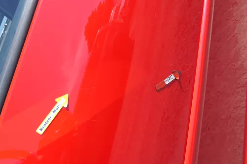 VW Golf 4 Tür vorne links Fahrertür 2/3-Türer rot LP3G ohneAnbauteile (171077)