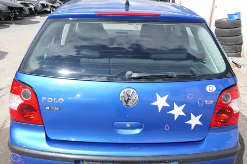 VW Polo 9N3 9N Heckklappe Kofferraumklappe Klappe blau LA5M - Scheibe  (171203)