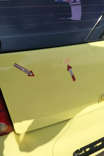 VW Lupo 6X Heckklappe Klappe Kofferraumklappe Scheibe gelb LD1B Spoiler Tuning  (171244)