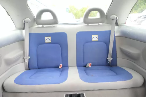 VW New Beetle 9C Sitz Sitze hinten Rückbank Rücksitzbank Lehne blau grau