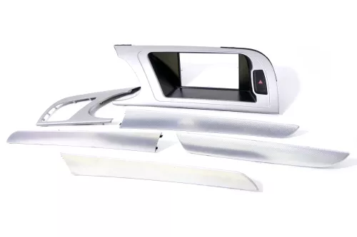 A4 8K B8 Verkleidung um Tacho Klappe Abdeckung Dekor flex-metallic silber alu (172819)