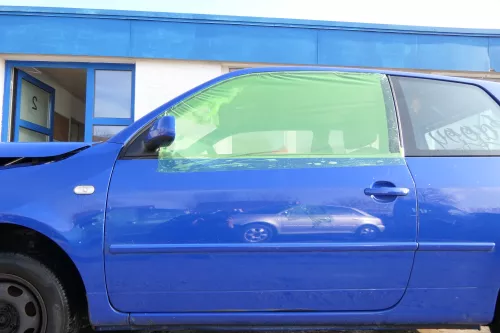 VW Lupo Seat Arosa Tür vorne links Fahrertür blau LW5Z (mechanischer FH) (173907)