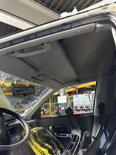 VW Caddy 9K Himmel Innenraum Decke Dachhimmel Dach oben grau vorne  (174313)