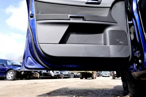 1x VW Polo 9N 9N3 Türverkleidung Verkleidung Tür vorne links  4/5-Türer dunkel (174654)