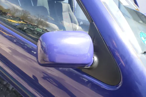 VW Polo 6N mechanisch manuell Spiegel Außenspiegel rechts blau lila LD5D (174805)