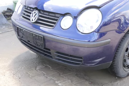 VW Polo 9N Stoßstange Frontstoßstange vorne blau LB5N + Grill (174954)