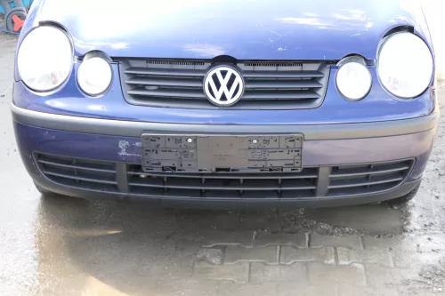 VW Polo 9N Stoßstange Frontstoßstange vorne blau LB5N + Grill (174954)