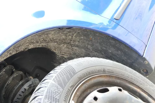 VW Fox Kotflügel vorne links blau LL5M (175500)