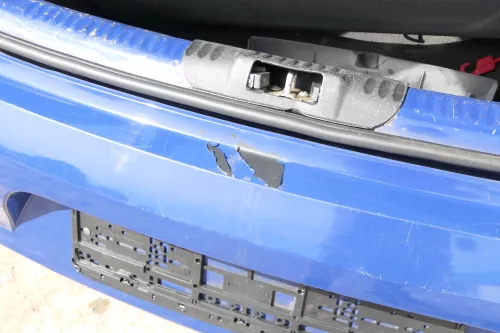 VW Fox 5Z Stoßstange hinten Stoßfänger blau LL5M Heckstoßstange (175504)