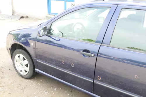 Fabia 6Y Kombi + Limousine Tür vorne links Fahrertür blau LF5U ohneAnbauteile (175735)