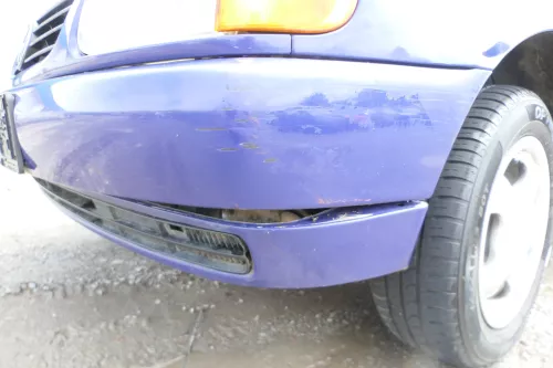 VW Polo 6N Stoßstange vorne 2-geteilte Frontstoßstange blau LD5D Stoßfänger (175884)