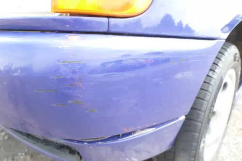 VW Polo 6N Stoßstange vorne 2-geteilte Frontstoßstange blau LD5D Stoßfänger (175884)