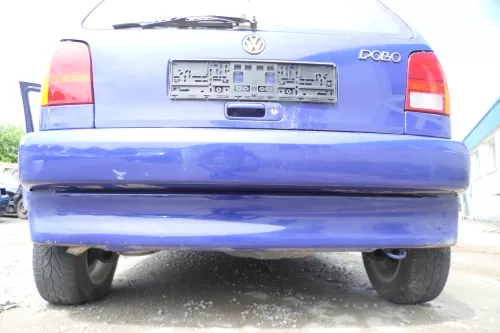 VW Polo 6N Stoßstange hinten 2-geteilte Heckstoßstange LD5D blau Stoßfänger (175891)