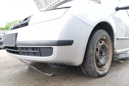 Skoda Fabia 6Y Stoßstange Stoßfänger vorne silber grau LF7T 2000-2004 (176023)