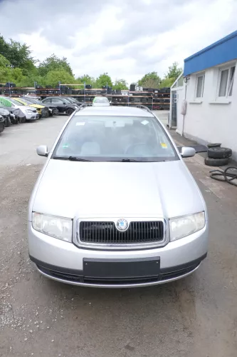 Skoda Fabia 6Y Stoßstange Stoßfänger vorne silber grau LF7T 2000-2004  (176023)