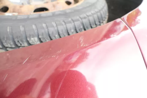 VW Polo 9N 9N3 Stoßstange Heckstoßstange hinten rot LC3R Einparkhilfe PDC (176359)
