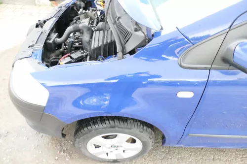 VW Fox Kotflügel vorne links blau LL5M (176372)