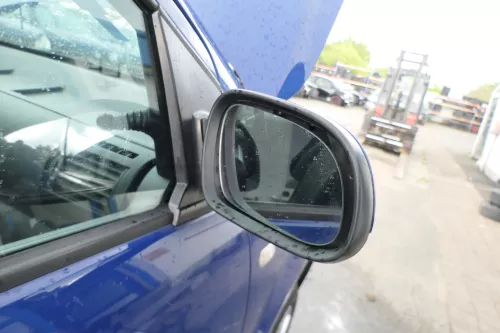 VW Fox 5Z manueller Spiegel Außenspiegel + Glas rechts blau LL5M mechanisch  (176381)