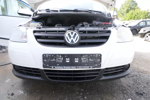 VW Fox 5Z Stoßstange vorne Stoßfänger weiß LB9A mit Grill  (177649)