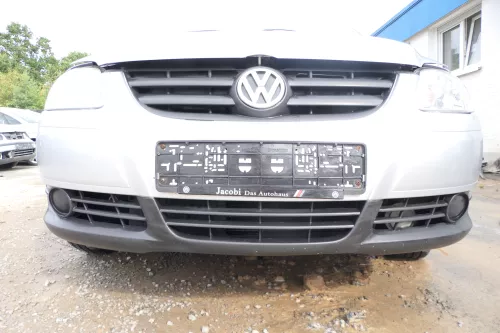 VW Fox 5Z Stoßstange vorne Stoßfänger silber LA7W mit Grill  (177672)