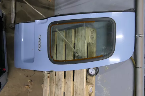 VW Caddy 9K Seat Inca Tür hinten rechts Heckklappe Hecktür blau + Scheibe (179279)