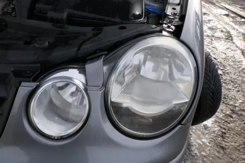 VW Polo 9N Stoßstange Frontstoßstange vorne silber grau LAD7W (179413)