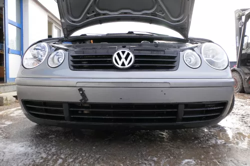 VW Polo 9N Stoßstange Frontstoßstange vorne silber grau LAD7W