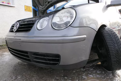 VW Polo 9N Stoßstange Frontstoßstange vorne silber grau LAD7W (179413)