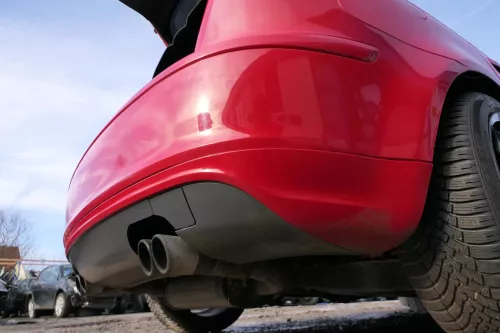 Audi A3 8P Stoßstange Stoßfänger hinten 4/5-Türer rot LY3J - Doppelrohr (179494)