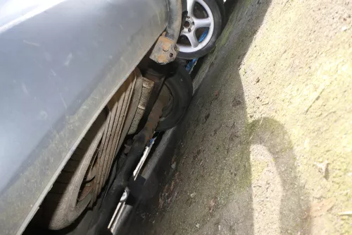 VW Caddy 2K Stoßstange hinten Heckstoßstange Stoßfänger grau graphit nicht lack (179722)