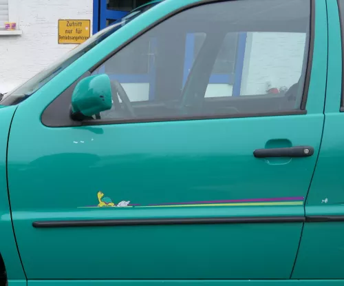 VW Polo 6N 6N2 Tür vorne links Fahrertür 4/5-Türer grün LD6D ohneAnbauteile (180050)