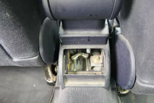 Audi A3 8L Mitteltunnel hinten Verkleidung um Handbremse Konsole blau maritim (180426)