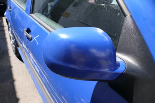VW Golf 4 Bora manueller Spiegel vorne rechts Außenspiegel blau LW5Z Glas (180842)