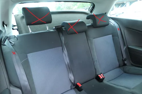 VW Polo 6R 6C Sitz Rückbank Sitzfläche Sitze 3 Punkt Gurt schwarz / titanschwarz (180963)