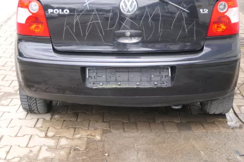 VW Polo 9N 9N3 Stoßstange Heckstoßstange hinten schwarz LC9Z (181126)