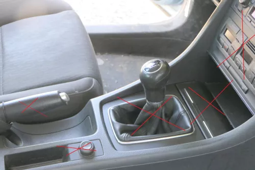Audi A4 8E B6 B7 Mitteltunnel hinten Verkleidung um Handbremse Konsole schwarz (181566)