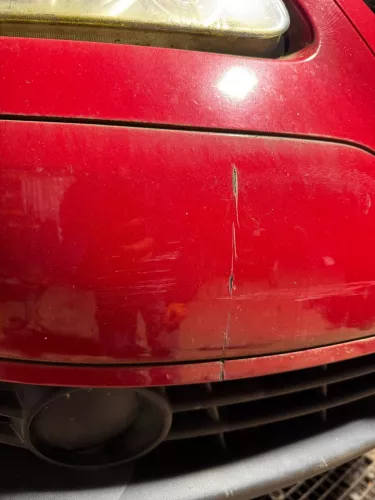 VW Fox 5Z Stoßstange vorne Stoßfänger rot LY3D mit Grill  - BILDER (181805)