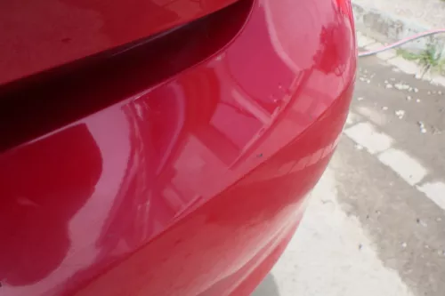 VW Fox 5Z Stoßstange hinten Stoßfänger rot LY3D Heckstoßstange (181817)